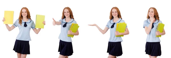 Joven estudiante aislado en el blanco — Foto de Stock