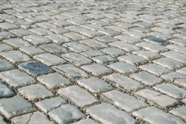 Camino pavimentado con piedras de guijarro para su fondo —  Fotos de Stock
