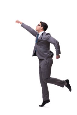 Beyaz arka planda izole edilmiş işadamı belirlendi