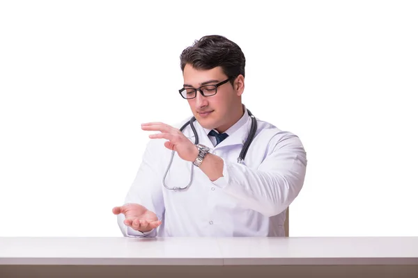 Young male doctor isolated on white background — Stock Photo, Image