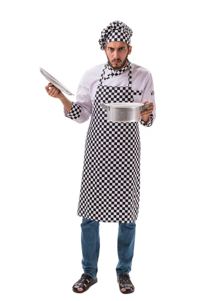 Maschio cuoco isolato su il bianco sfondo — Foto Stock