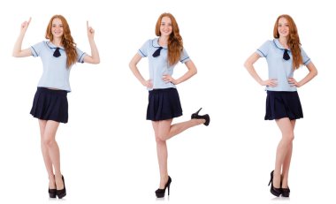 Yaramaz öğrenci genç erkek beyaz izole