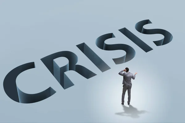 Бизнесмен в условиях финансового кризиса — стоковое фото