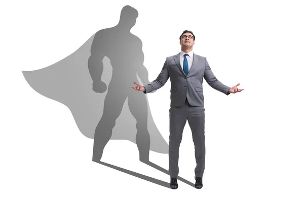 Affärsman med strävan att bli superhjälte — Stockfoto
