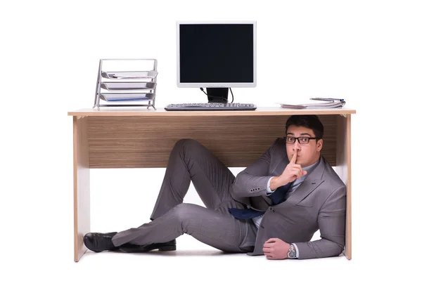 Businessman hiding in the ofice — Stock Photo, Image