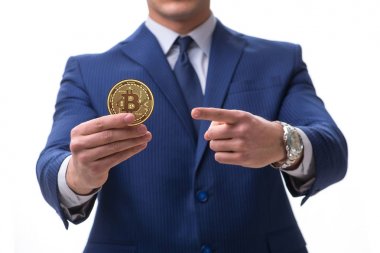 Bitcoin fiyat artışı kavramında iş adamı