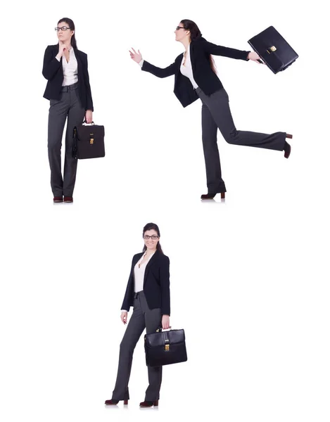 Giovane donna d'affari in varie pose — Foto Stock