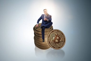 Kripto para birimi engelleme konsepti işadamı