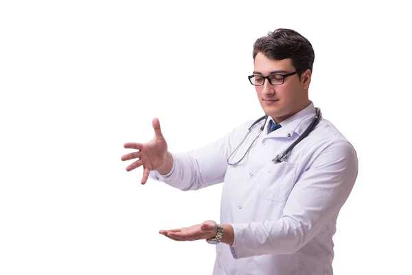 Joven médico varón aislado sobre fondo blanco — Foto de Stock