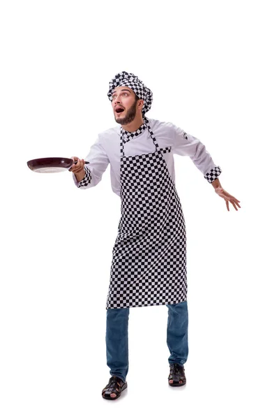 Masculino cozinheiro isolado no fundo branco — Fotografia de Stock