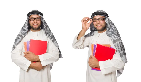 Concepto con hombre árabe aislado en blanco —  Fotos de Stock