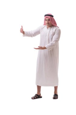 Arap işadamı beyaz arka planda izole edilmiş