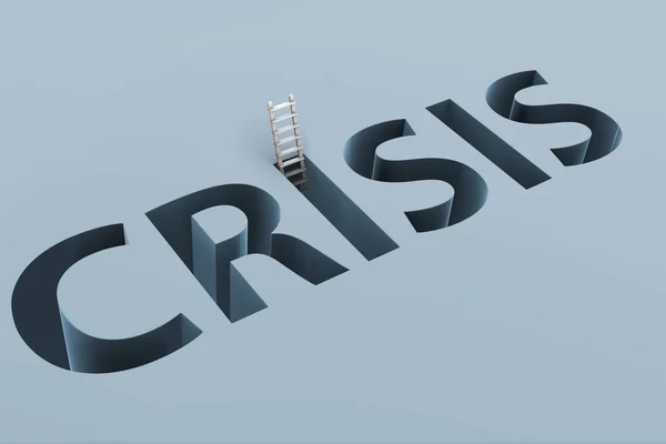 地面に文字で金融危機のビジネス コンセプト — ストック写真