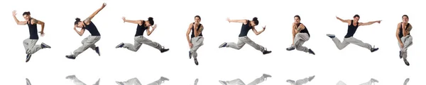 Pria menari terisolasi di atas putih — Stok Foto