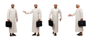 Beyaz üzerine izole edilmiş Arap adam kavramı