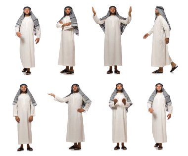 Beyaz üzerine izole edilmiş Arap adam kavramı