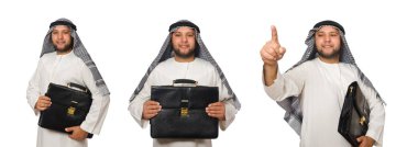 Beyaz üzerine izole edilmiş Arap adam kavramı