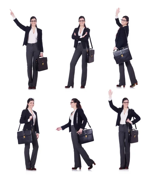 Jonge zakenvrouw in verschillende poses — Stockfoto