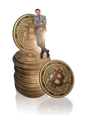 Kripto para birimi engelleme konsepti işadamı