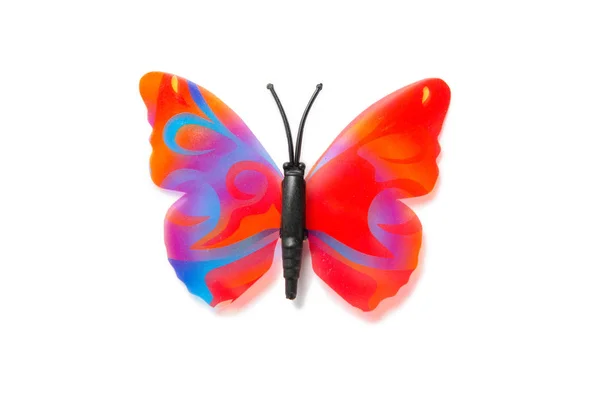 Beyaz arka plan üzerinde izole renkli kelebek — Stok fotoğraf