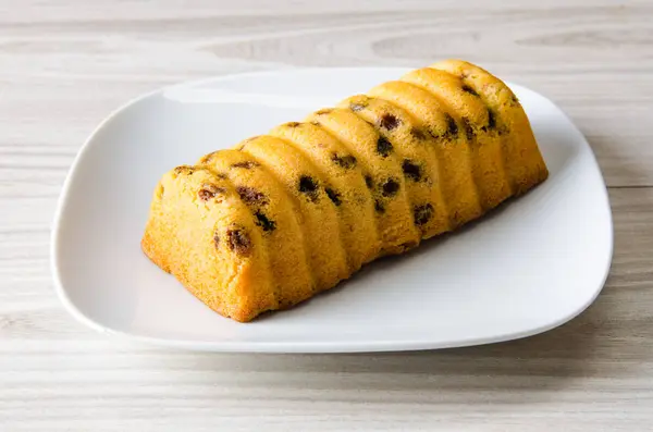 Sweet bread with raisins baked for christmas — Stock Photo, Image