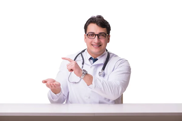 Young male doctor isolated on white background — Stock Photo, Image