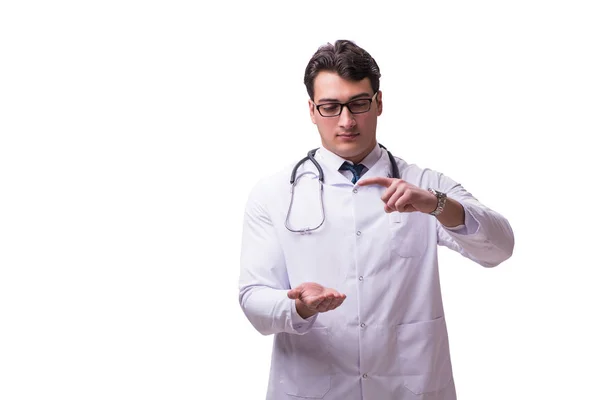 Junge männliche Arzt isoliert auf weißem Hintergrund — Stockfoto