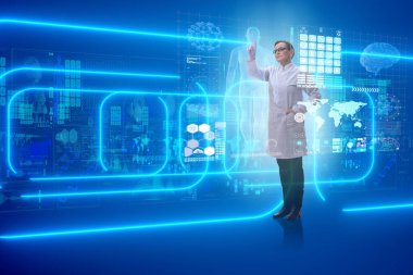 Teletıp sağlık konsepti kadın doktoru