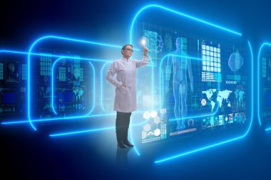 Teletıp sağlık konsepti kadın doktoru