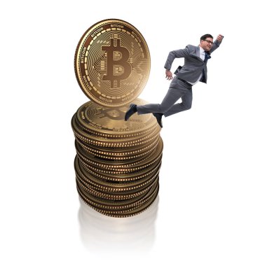 Kripto para birimi engelleme konsepti işadamı