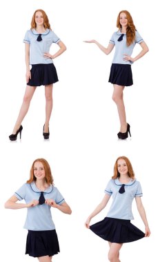 Yaramaz öğrenci genç erkek beyaz izole