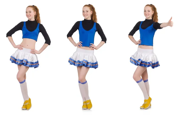 Cheerleader geïsoleerd op de witte achtergrond — Stockfoto