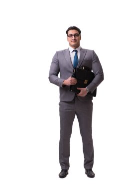 Beyaz zemin üzerinde izole iş adamı