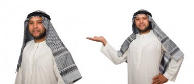 Beyaz üzerine izole edilmiş Arap adam kavramı