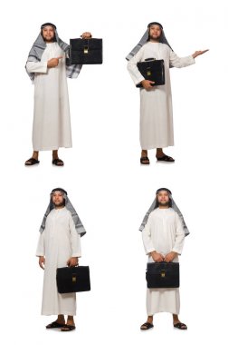 Beyaz üzerine izole edilmiş Arap adam kavramı