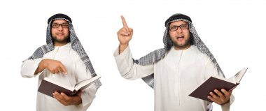 Beyaz üzerine izole edilmiş Arap adam kavramı