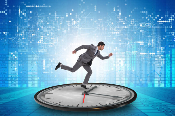 Businessman in time management concept