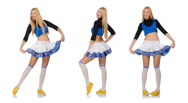 Cheerleader isolerad på den vita bakgrunden — Stockfoto