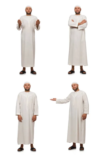 Concept met Arabische man geïsoleerd op wit — Stockfoto