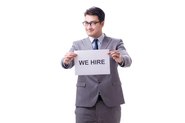 Businessman in recruitment concept isolated on white background — Stock Photo, Image