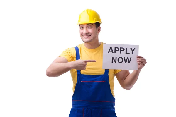 Reparateur in recruitment concept geïsoleerd op witte achtergrond — Stockfoto