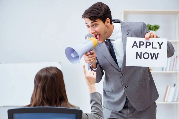 Empresários no conceito de recrutamento — Fotografia de Stock