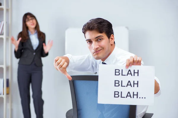 Angajatul plictisit la prezentarea afacerii — Fotografie, imagine de stoc