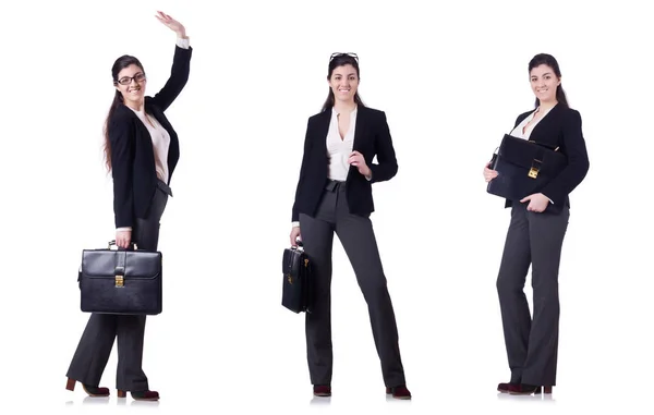 Ung affärskvinna i olika poser — Stockfoto
