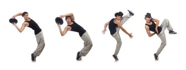 Beyazların üzerinde yalnız dans eden adam