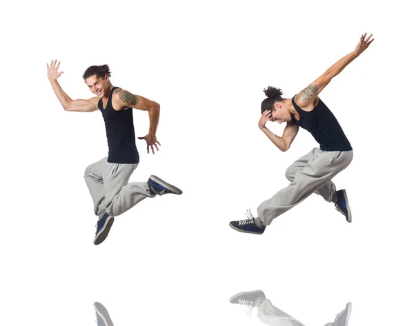 Man dancing isolated on the white — Stock Photo, Image