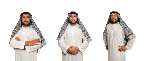 Понятие с арабом, изолированным на белом — стоковое фото