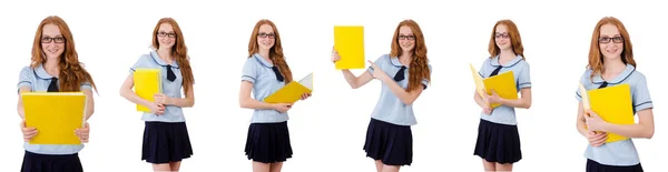 Jonge student geïsoleerd op de witte — Stockfoto