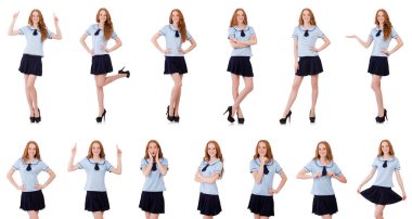 Yaramaz öğrenci genç erkek beyaz izole