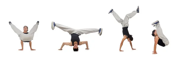 Man dancing isolated on the white — Stock Photo, Image